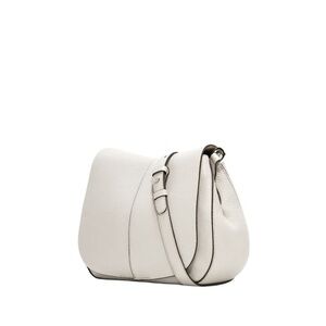 Gianni Chiarini Italian Leather White Saddle Crossbody Bag Suede Lined EUC